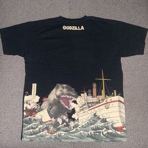Rare Vintage Godzilla All Over Print Movie Promo Tee